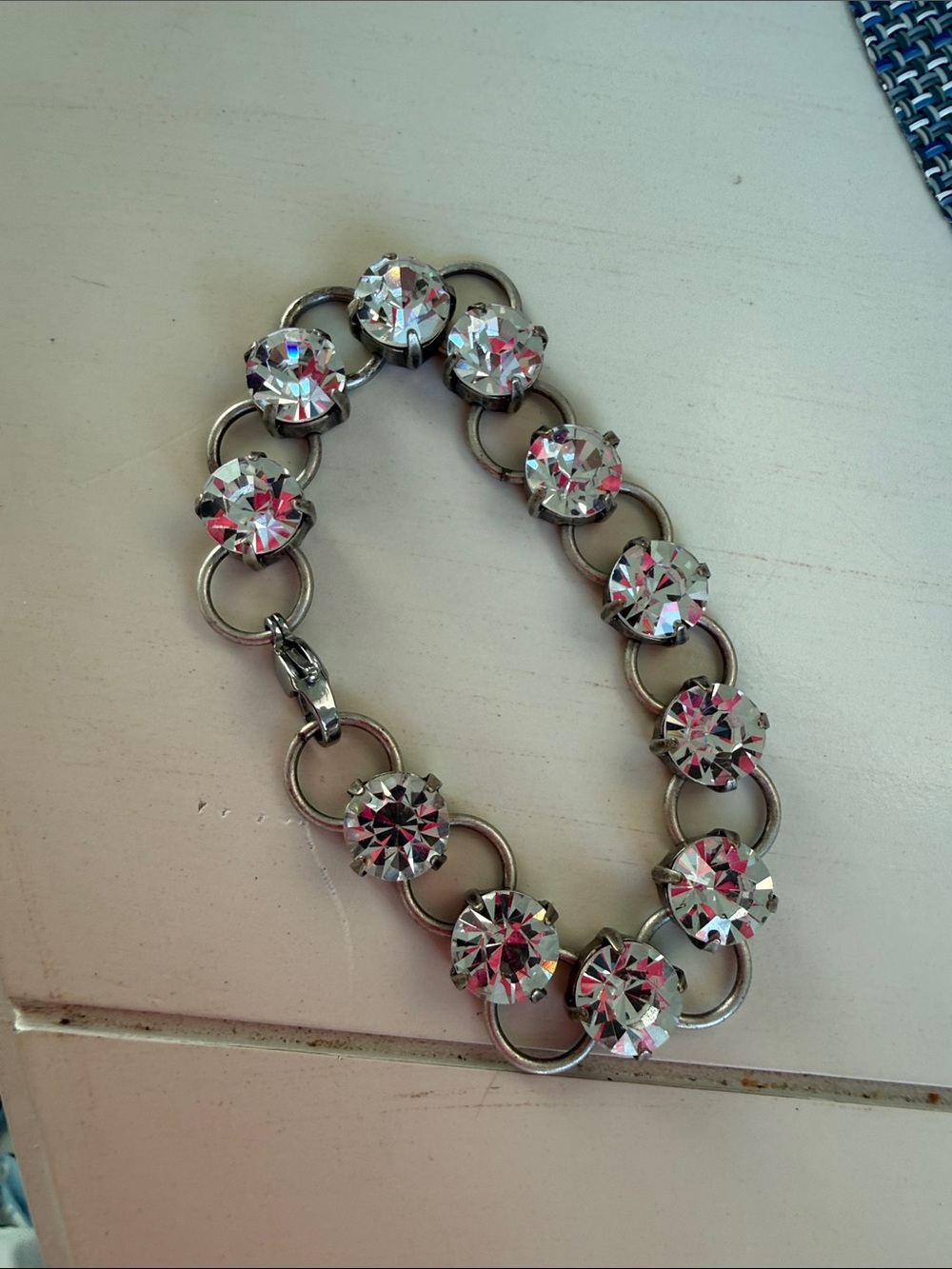 Crystal Link Bracelet - Silver Tone - Picture 2 of 3